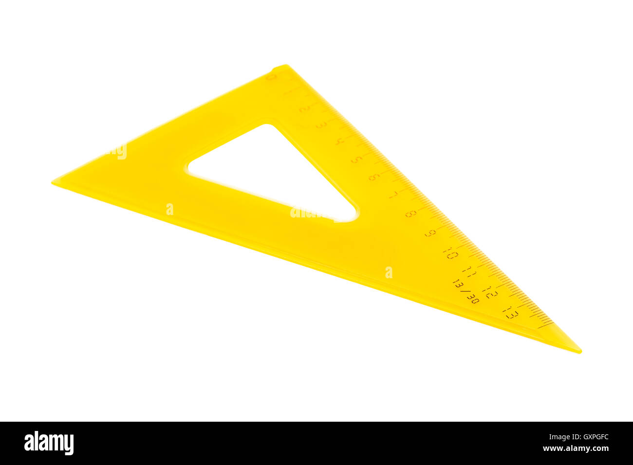 yellow triangle on a white background Stock Photo - Alamy