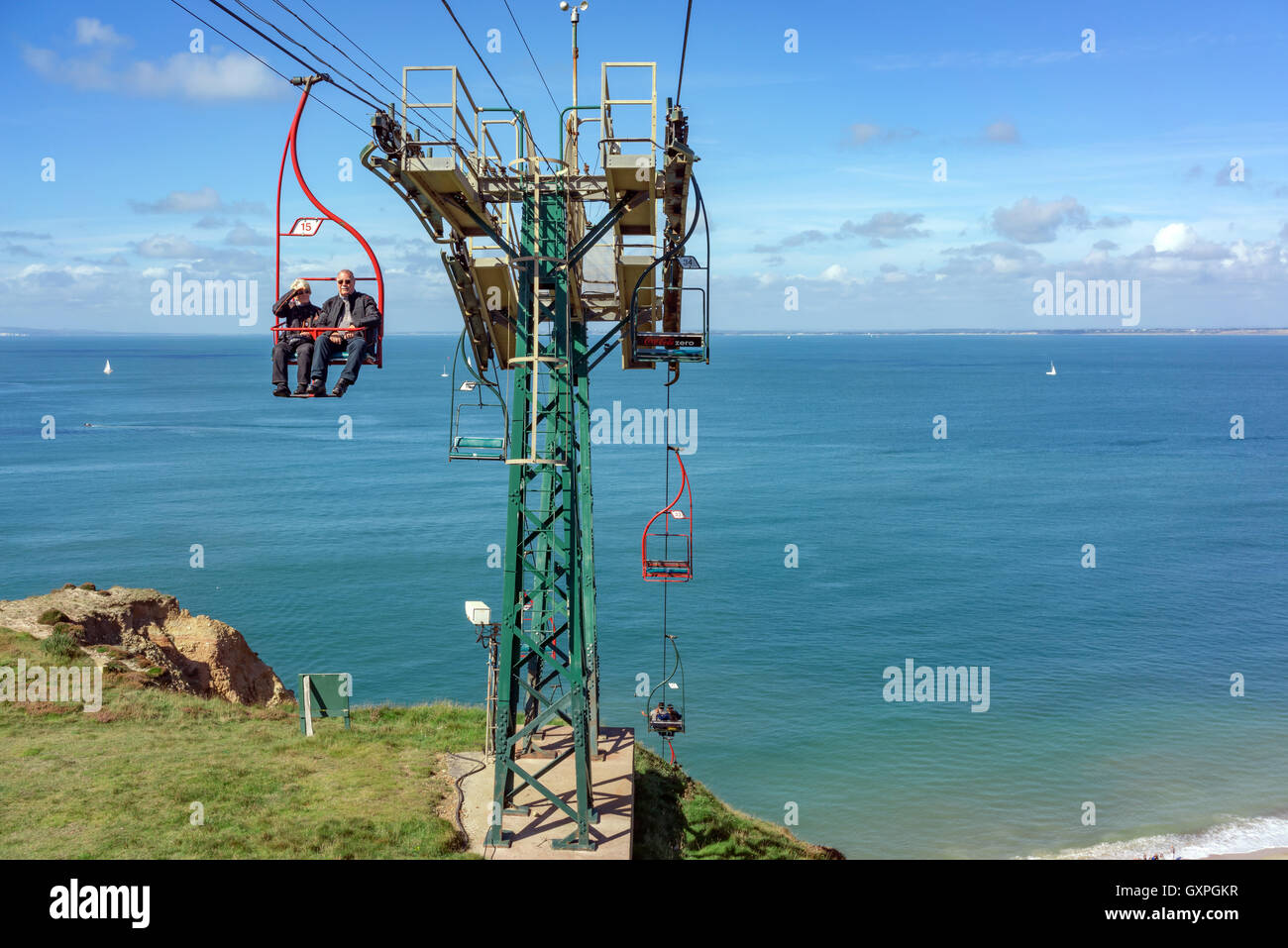 Alum Bay Chairlift on the Isle of Wight Stock Photo Alamy