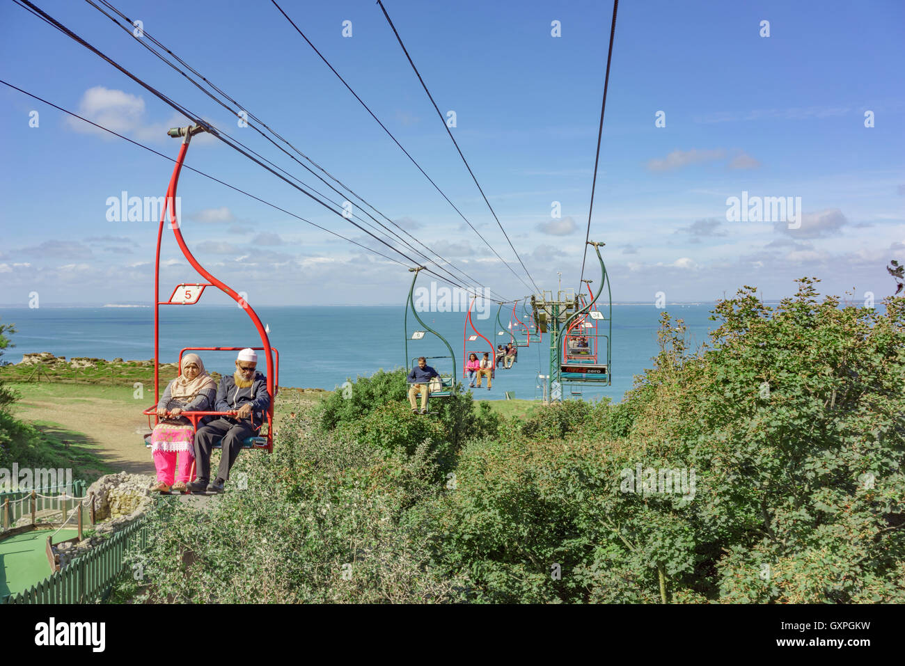 Alum Bay Chairlift on the Isle of Wight Stock Photo Alamy