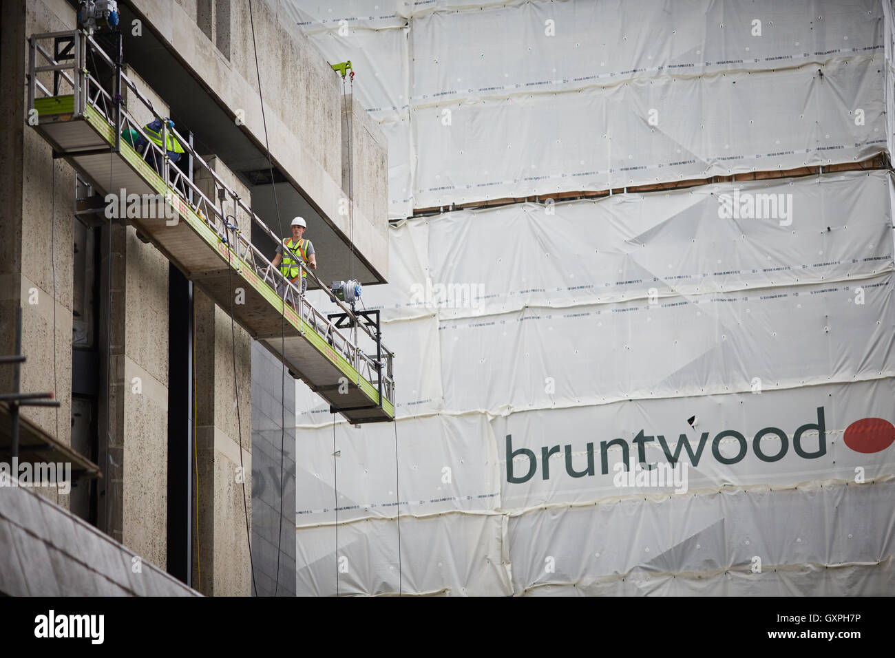 Brentwood Manchester building restoration   workers workmen work building site construction making work started excavation groun Stock Photo