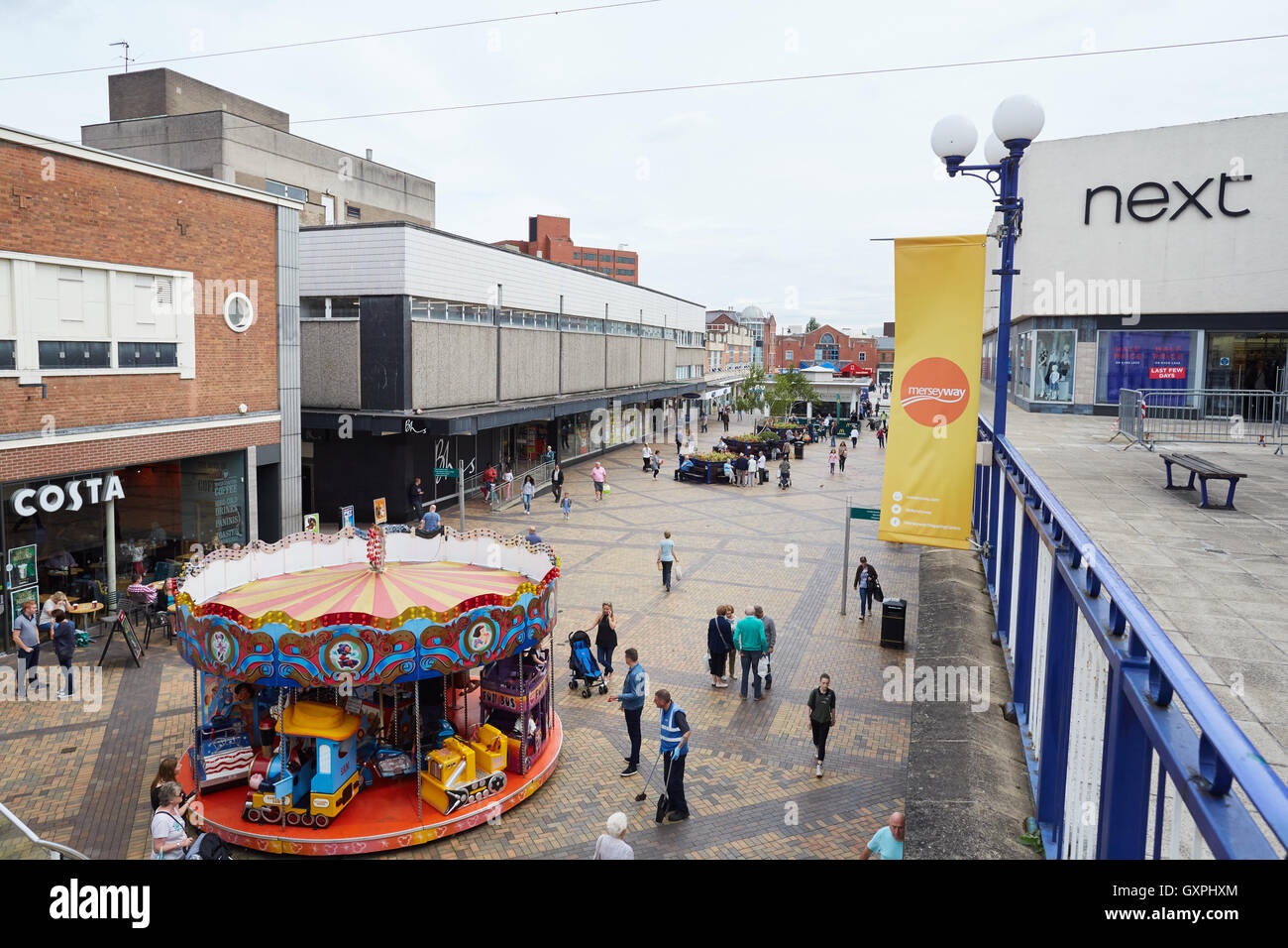 Stockport Merseyway shopping centre exterior pedestrianised shop Stock