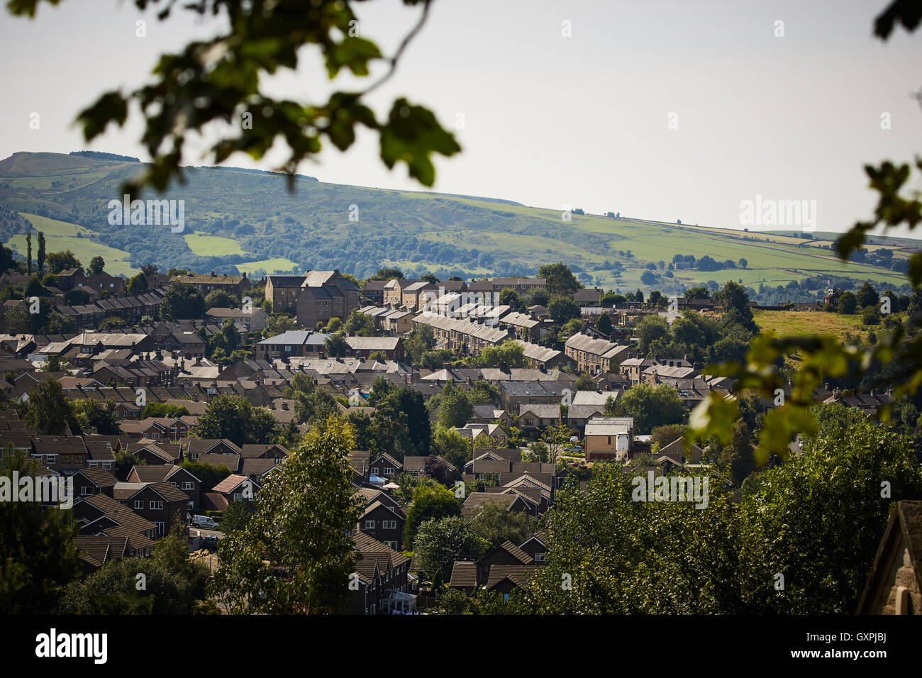 hadfield paddled glossop houses rooftops Housing stock building village stone terraced homes