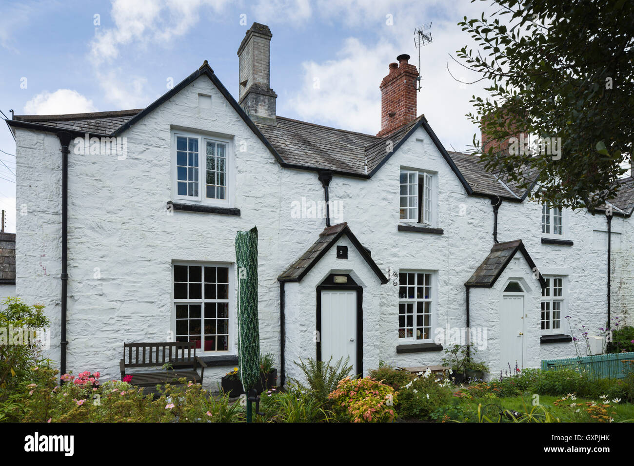 Victorian Miners Cottages On The Duke Of Bedford S Estate Stock