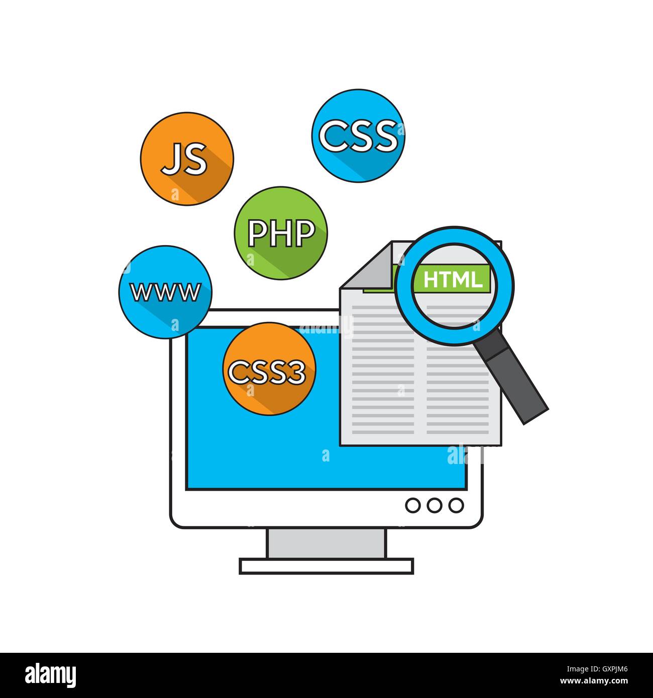 Software programming language icons stock vector image art alamy