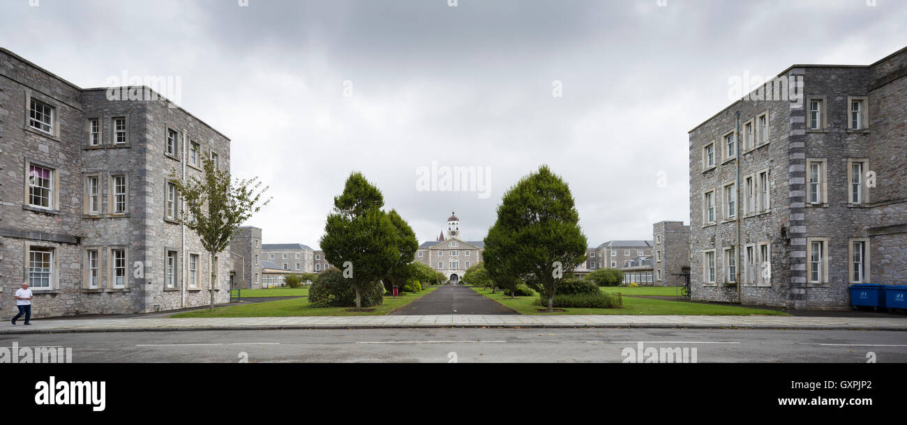 The former Royal Naval Hospital, Stonehouse, Plymouth of 1758-65, now an apartment complex called Millfields. Stock Photo
