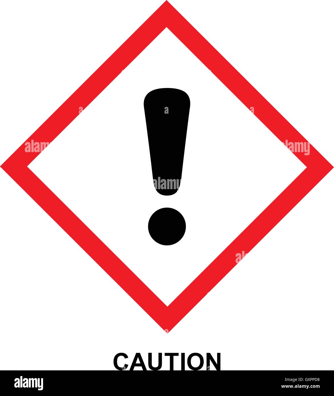 GHS hazard pictogram - CAUTION, health hazard warning sign, isolated vector illustration. Stock Vector