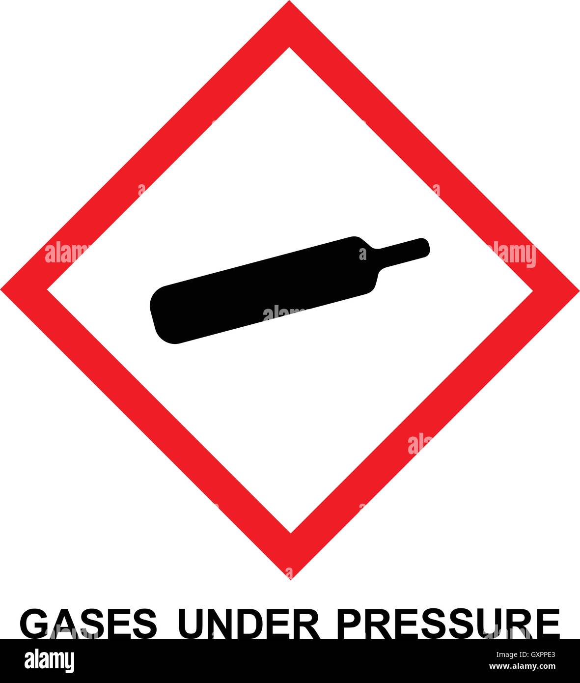 GHS hazard pictogram PRESSURE, hazard warning sign gas under pressure
