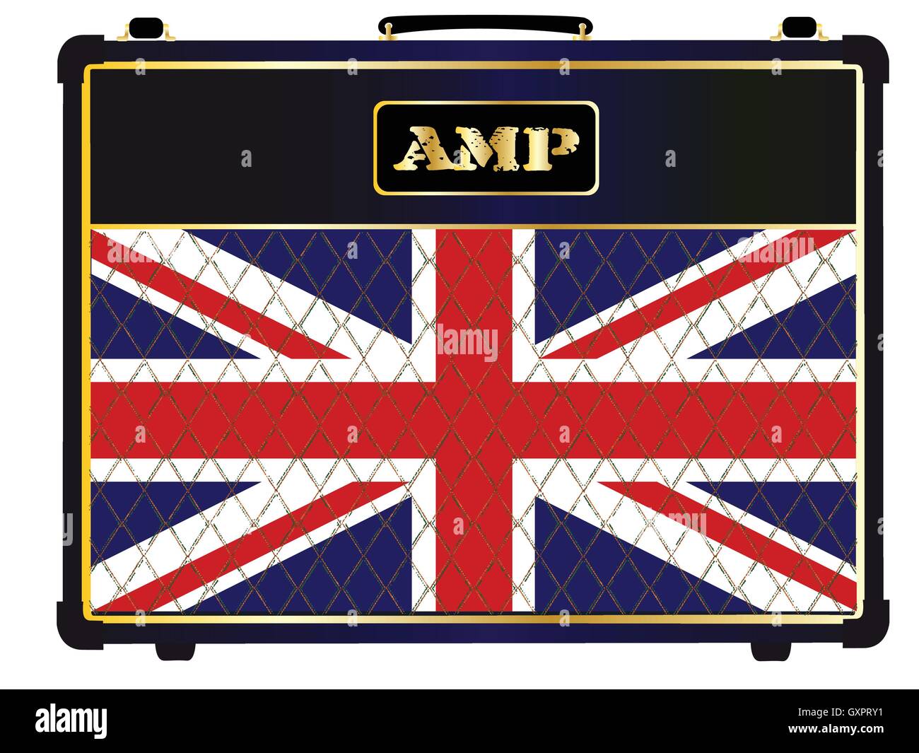 A typical electric guitar combo valve amplifier with the Union Jack