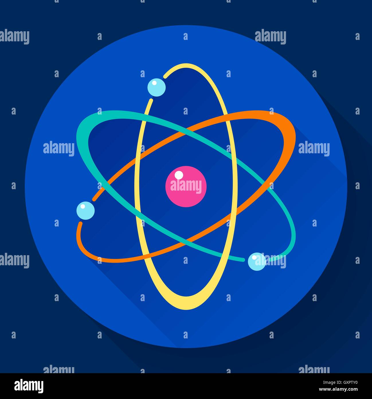 Flat atom icon Stock Vector Image & Art - Alamy