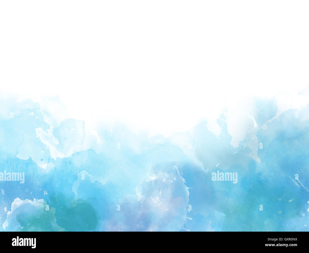 Blue colors Watercolor art border background with copy space fot your