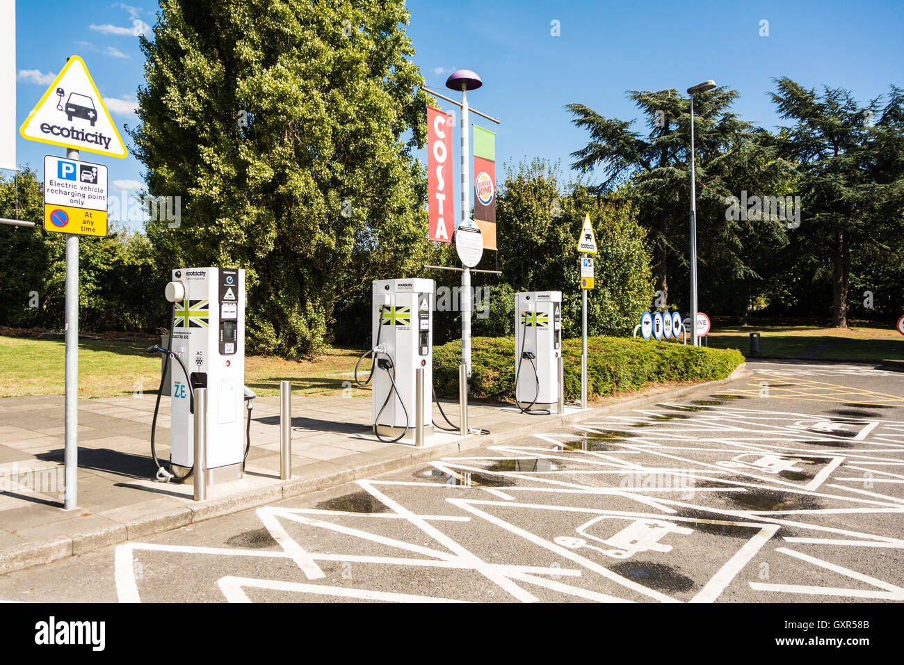 The car park at Heston Service Station on the M4 on the outskirts of