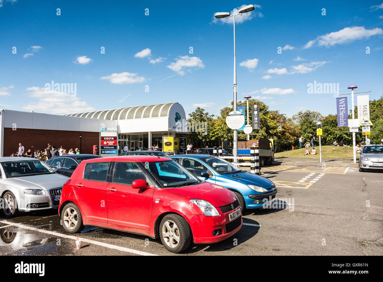 The car park at Heston Service Station on the M4 on the outskirts of