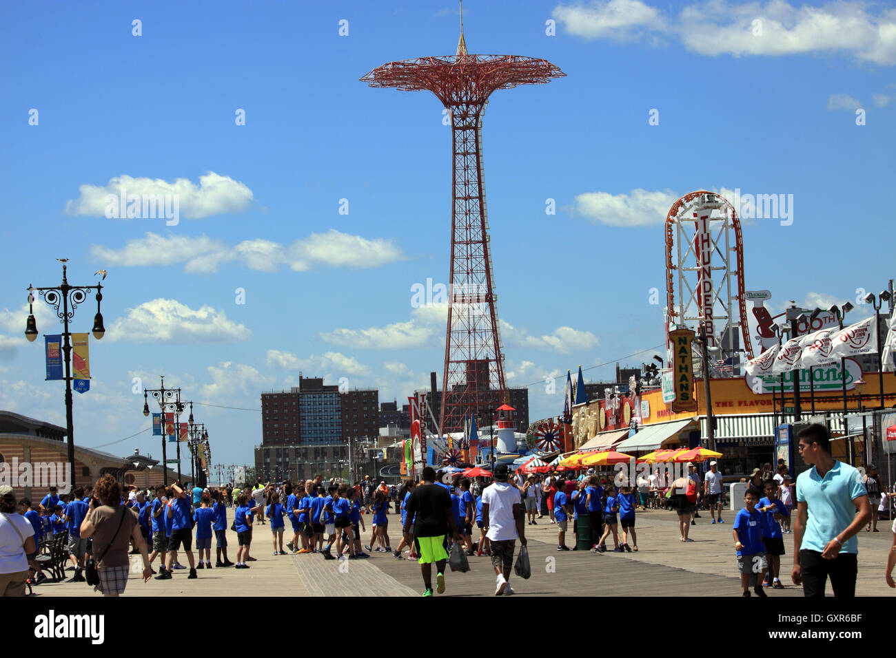 The Parachute Jump on the boardwalk Coney Island Brooklyn New York City Stock Photo