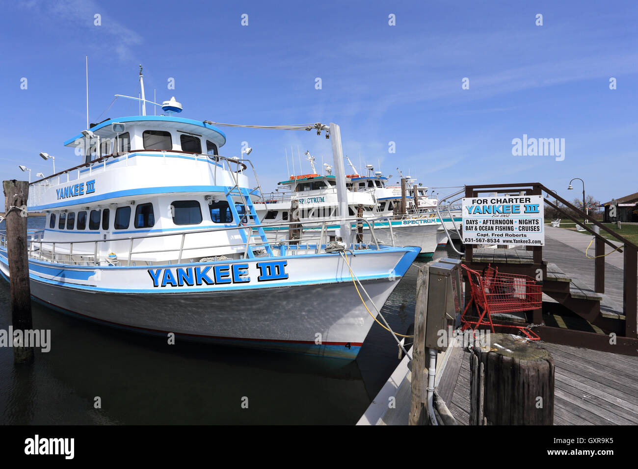 Charter fishing boat Captree boat basin Long Island New York Stock