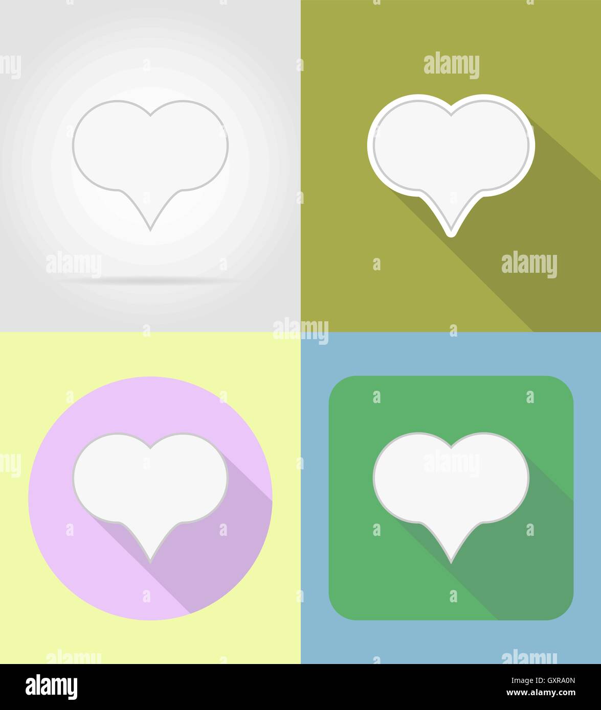 speech bubbles flat icons vector illustration isolated on background ...