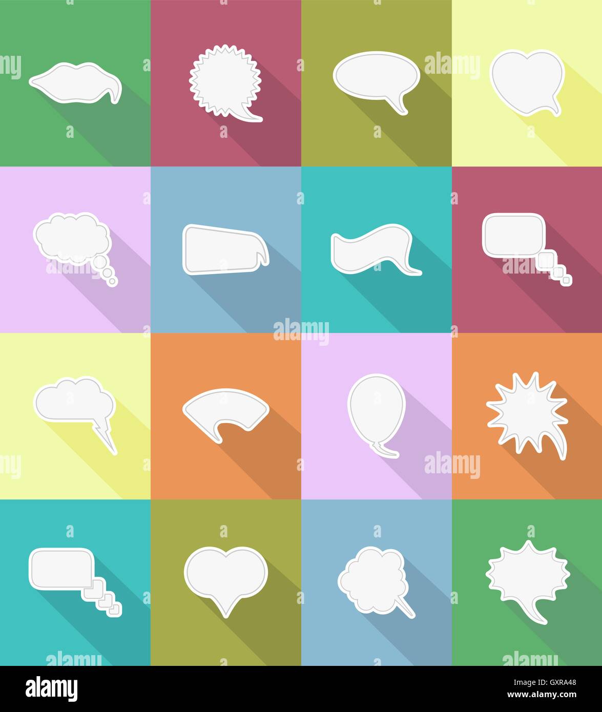 speech bubbles flat icons vector illustration isolated on background ...