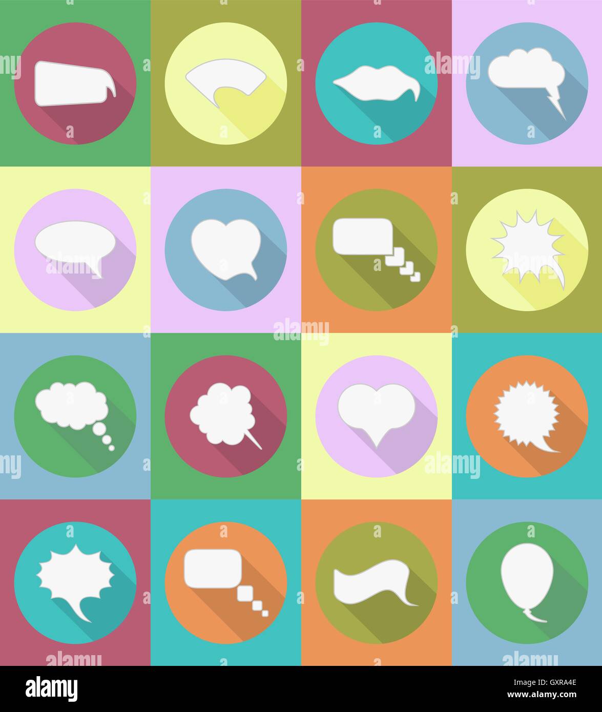 speech bubbles flat icons vector illustration isolated on background ...
