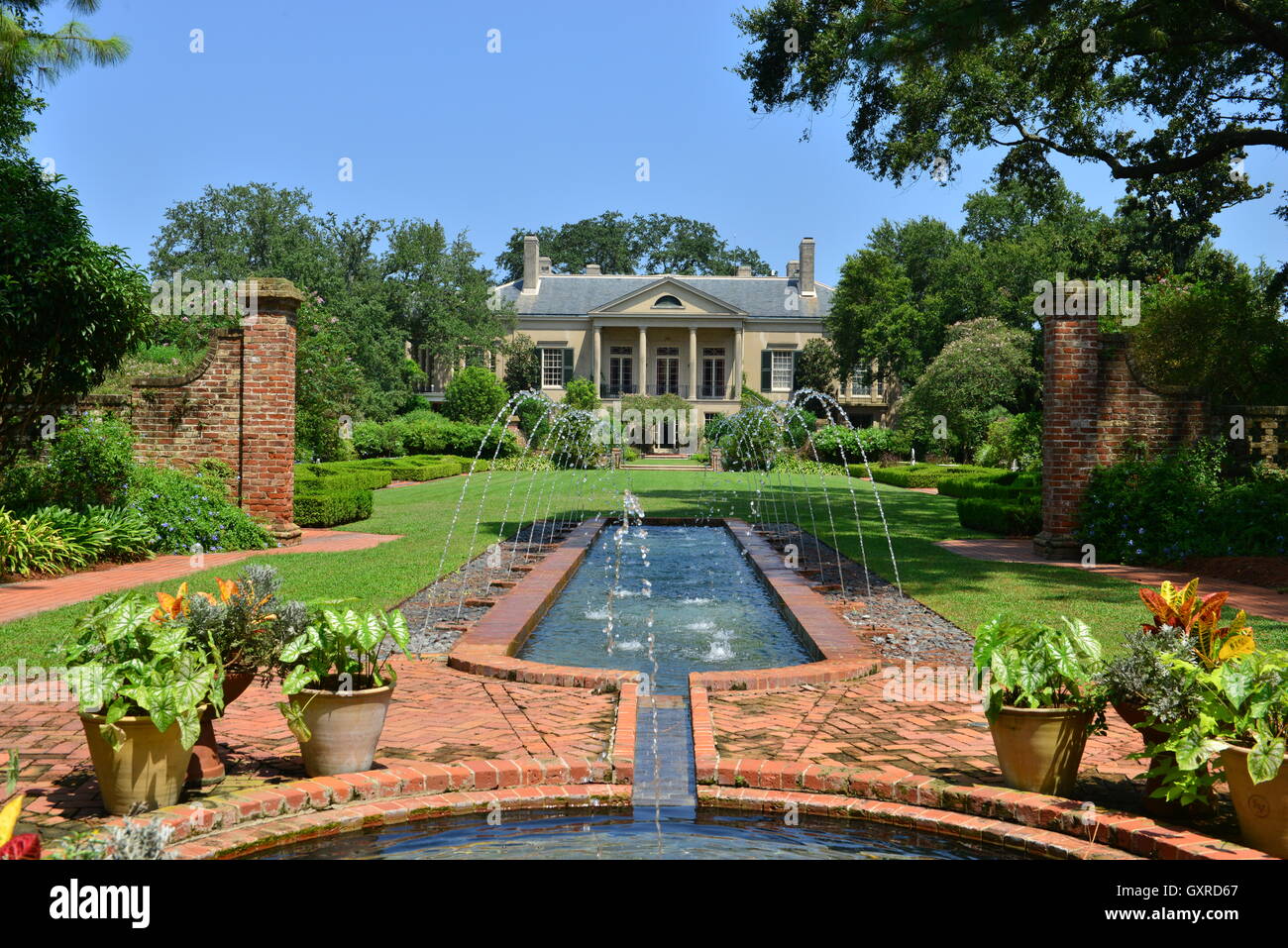 The grounds of a country estate in Louisiana in America in early Fall