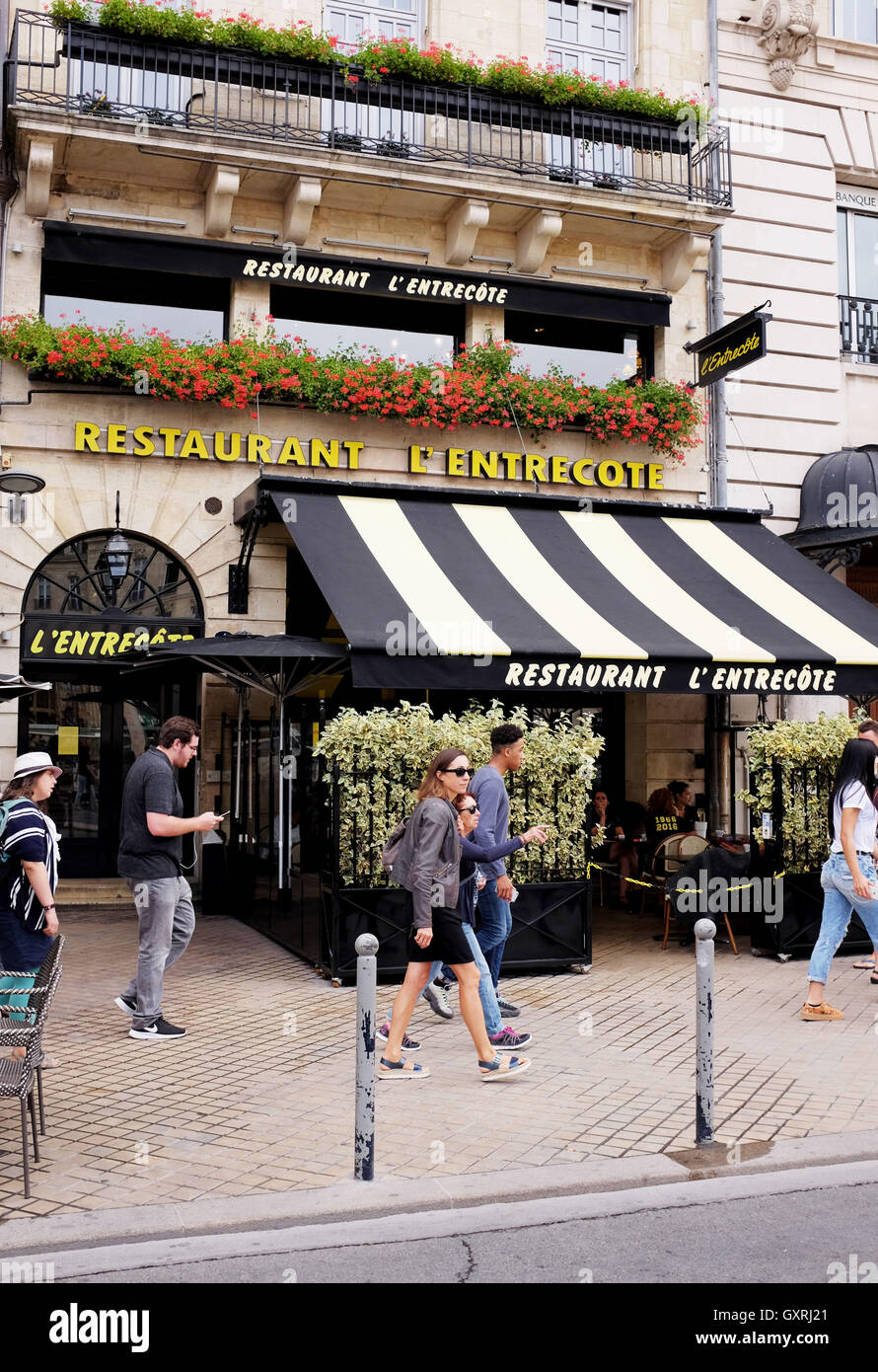 The famous Restaurant L'Entrecote in Bordeaux France Stock Photo