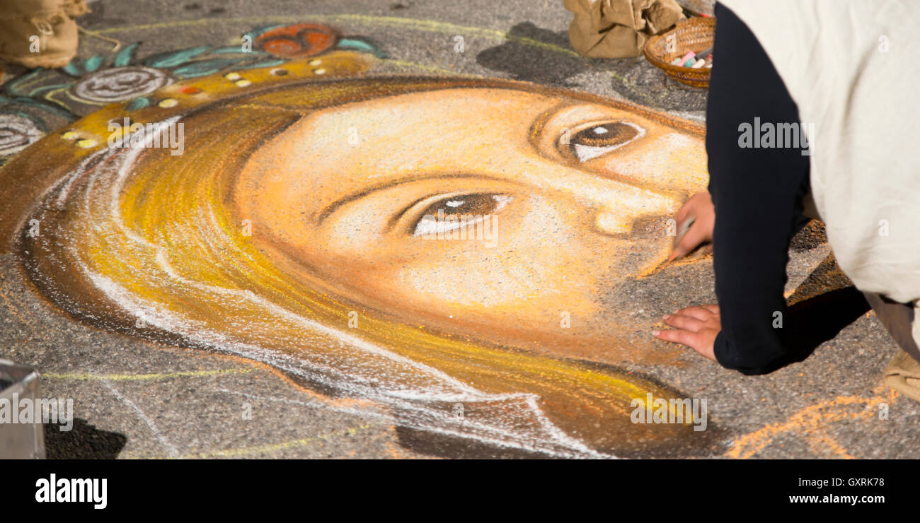 street artist who paints the face of Jesus Stock Photo Alamy