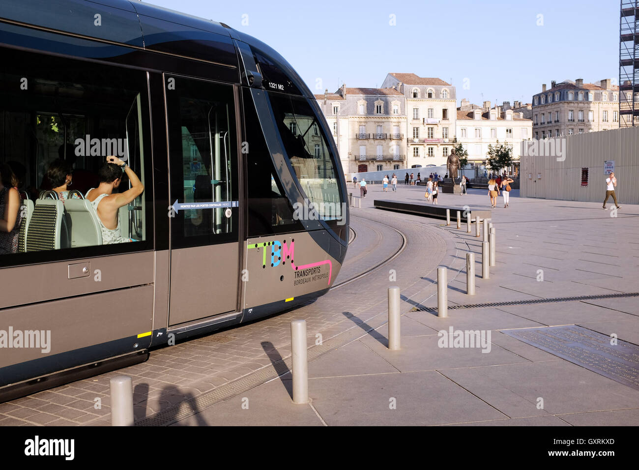 Tram system in Bordeaux France Stock Photo
