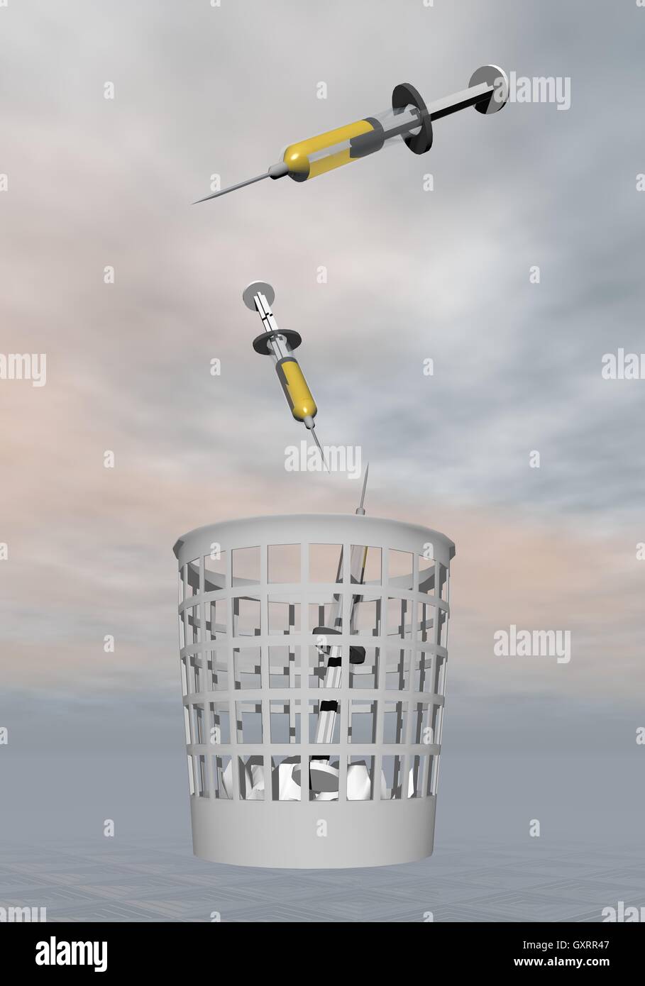 Stop syringes 3D render Stock Photo Alamy
