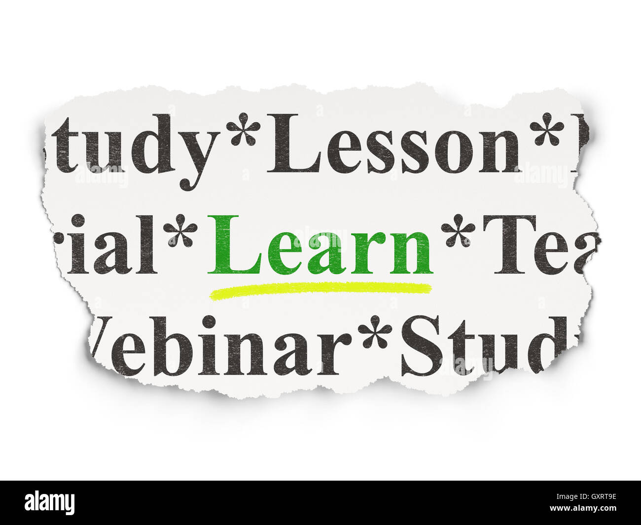Education concept: Learn on Paper background Stock Photo - Alamy