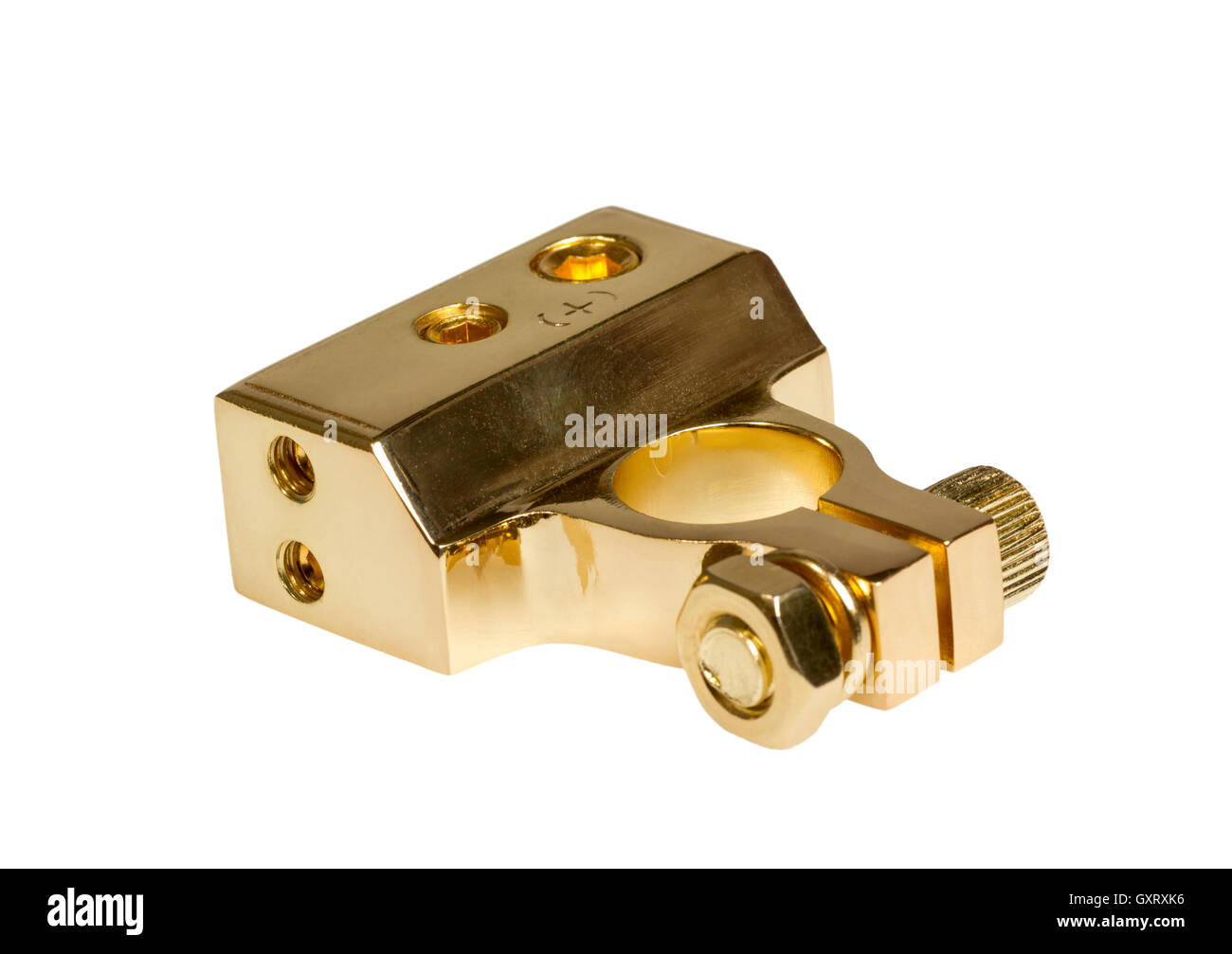 Positive contact terminal CAR battery Stock Photo Alamy