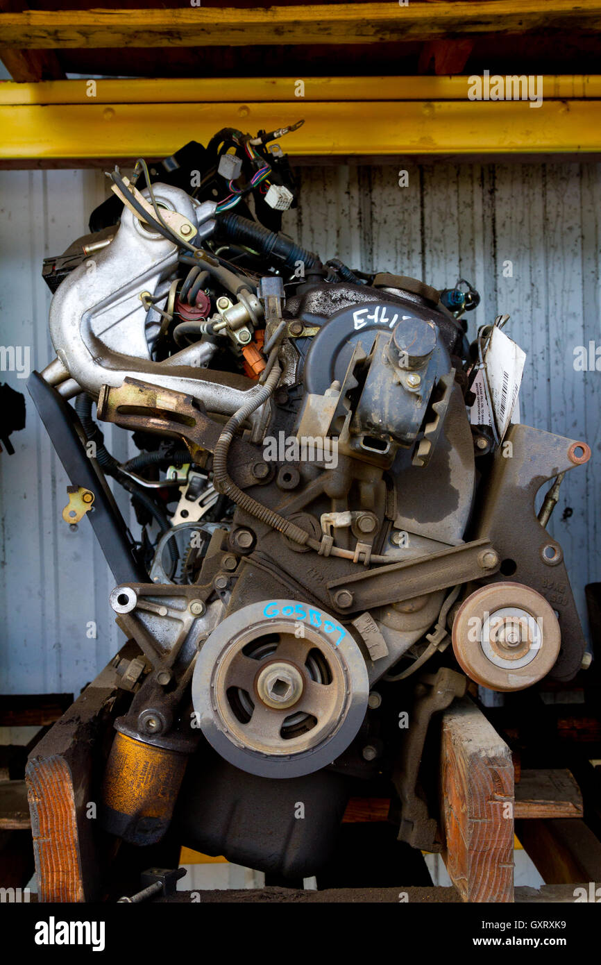 Auto Salvage Repair Engine Blocks Stock Photo Alamy