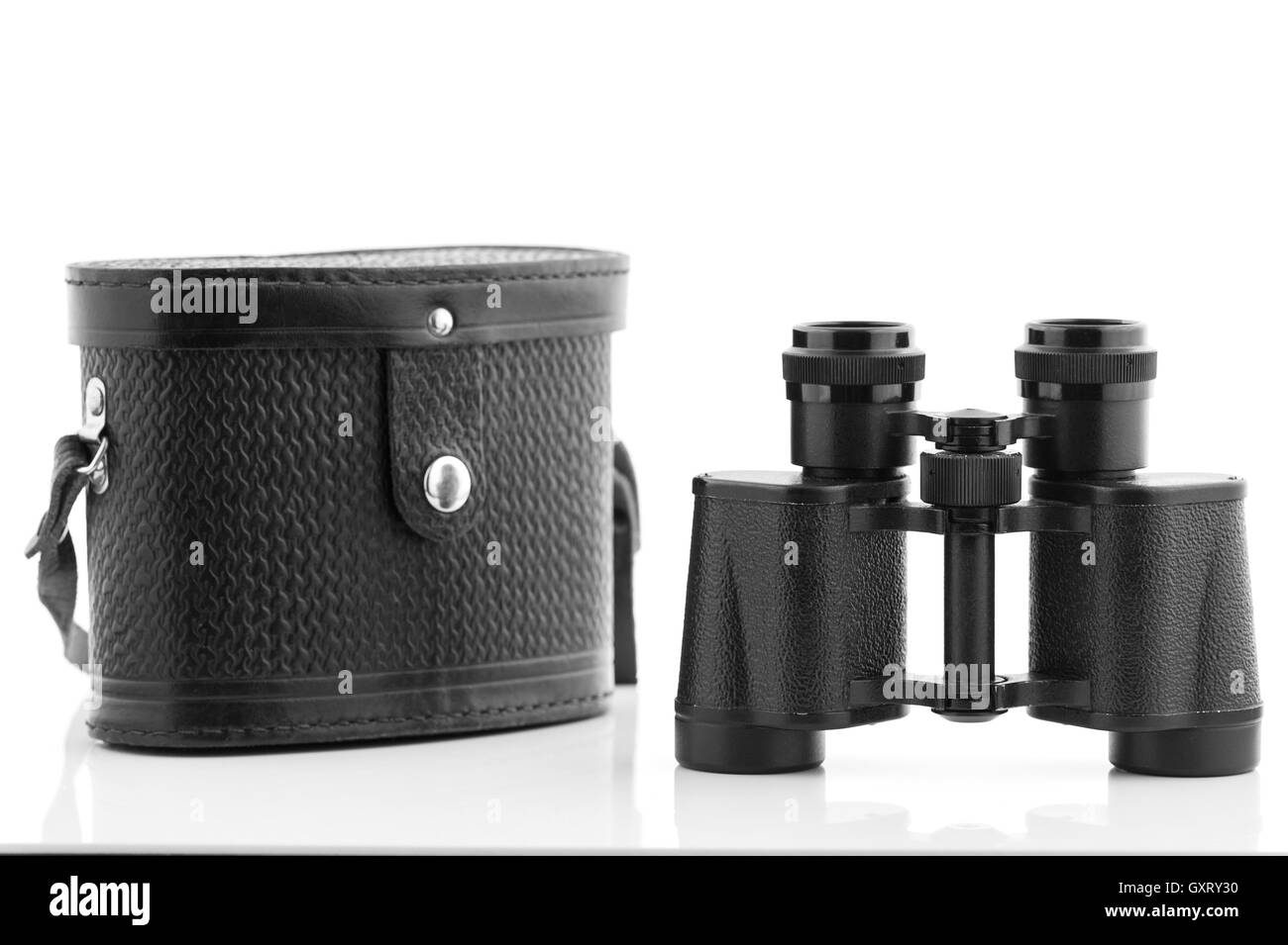 Old Binoculars with Case Stock Photo Alamy