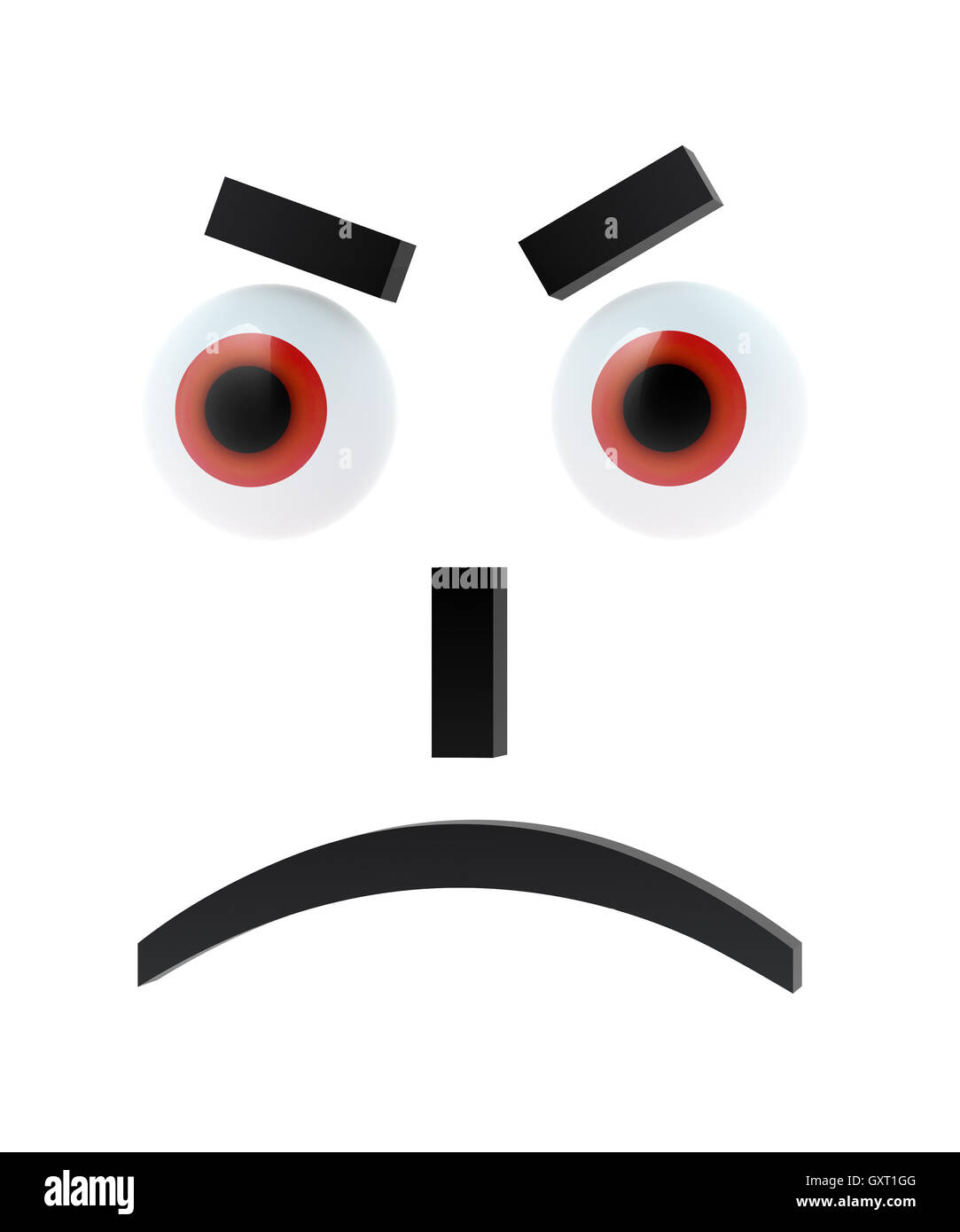 Aggressive emoticon with red eyes Stock Photo Alamy