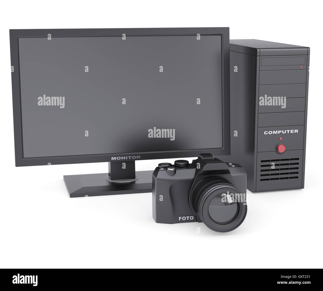 The system unit, monitor and camera Stock Photo - Alamy