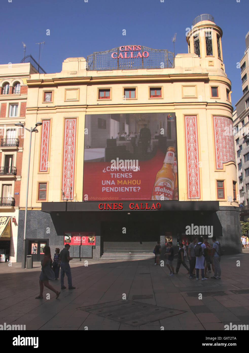 Art deco Cine Callao building at Plaza de Callao Madrid Spain Stock Photo