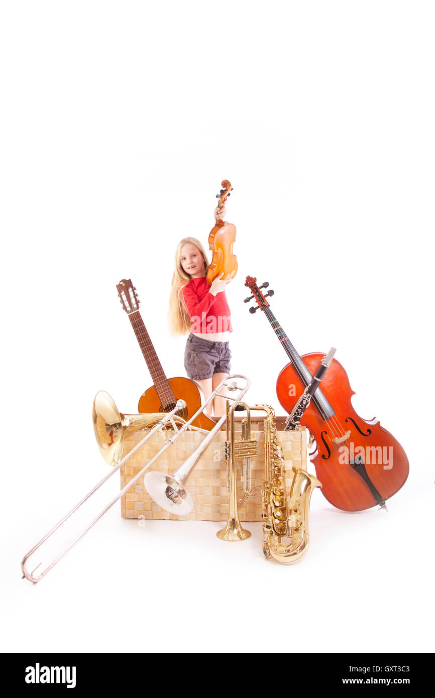 Girl in red musician Cut Out Stock Images & Pictures - Alamy