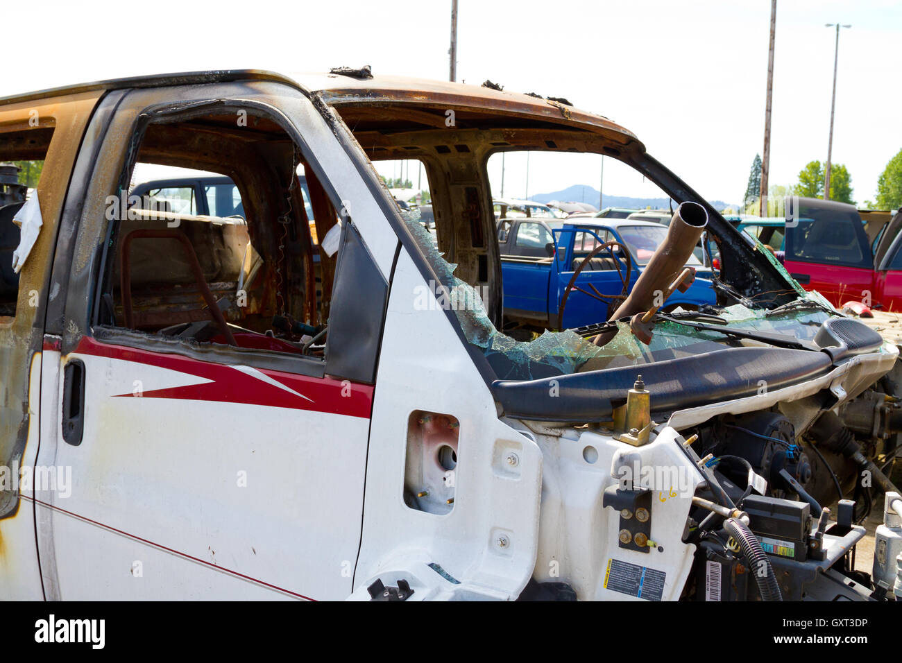 Auto Collision Junkyard Detail Stock Photo Alamy