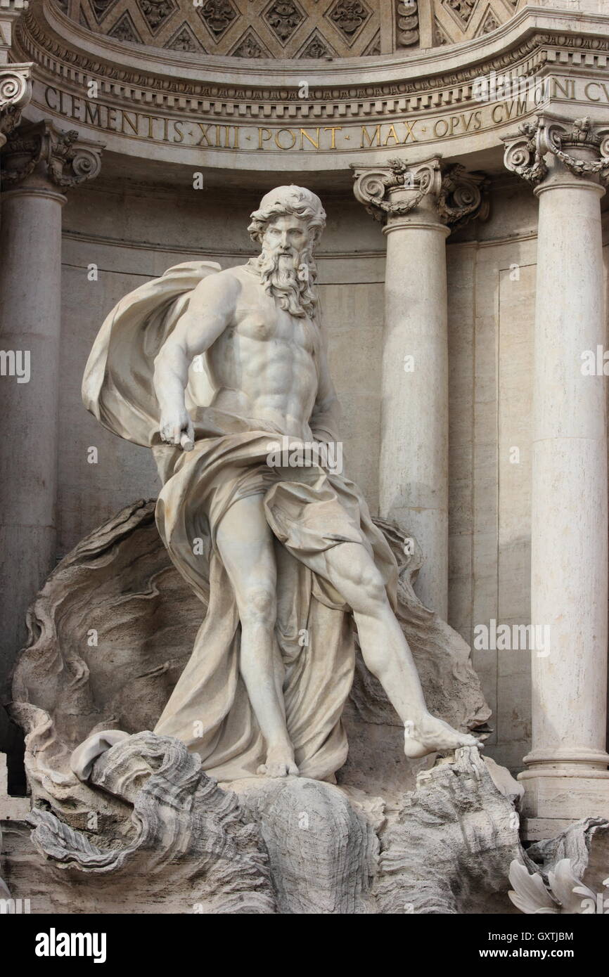 a beautiful statue of the Fontana di Trevi, Fontana di Trevi, detail, Rome, Italy Stock Photo