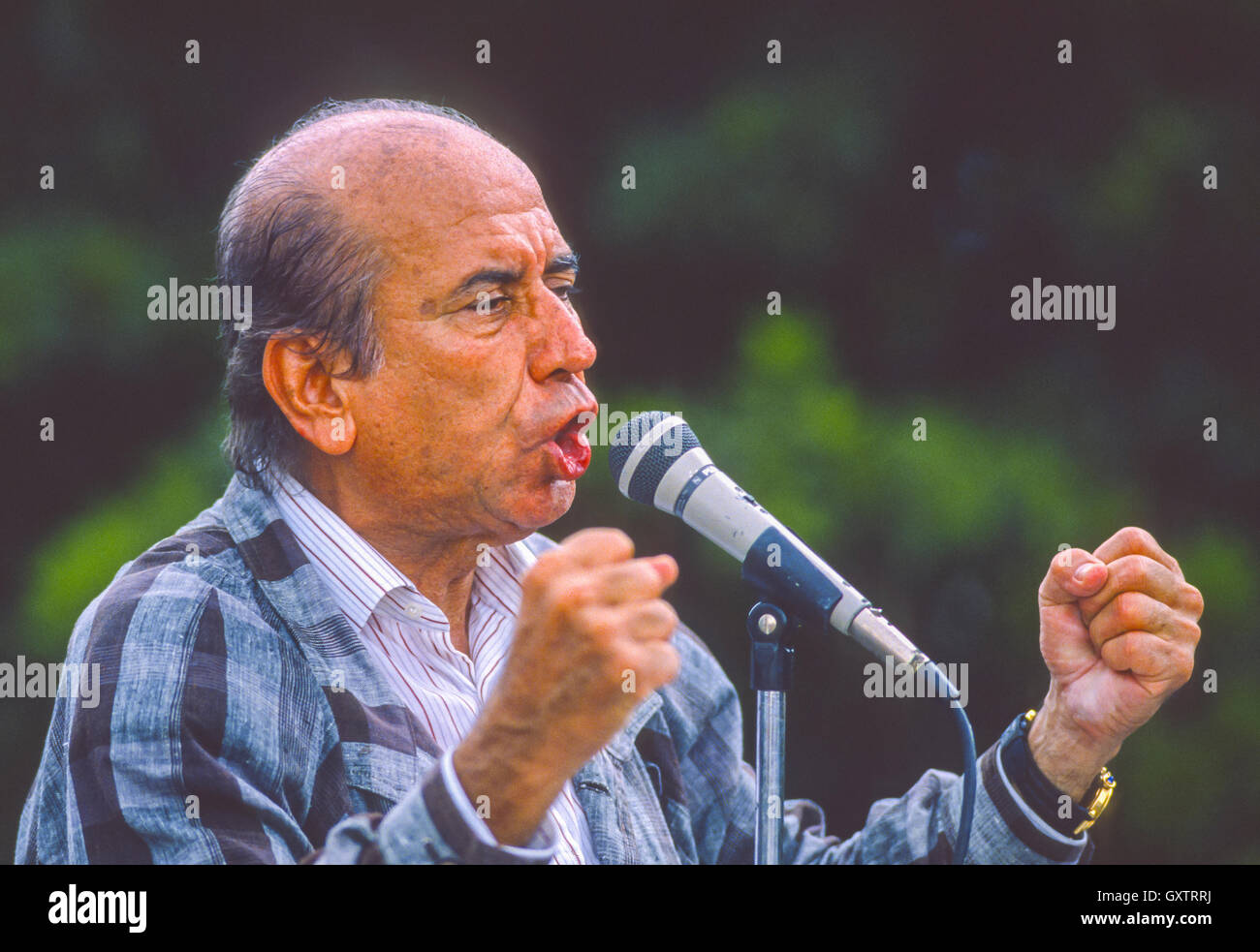 MARACAY, VENEZUELA - Presidential candidate Carlos Andres Perez campaigning. October 1988 Stock Photo