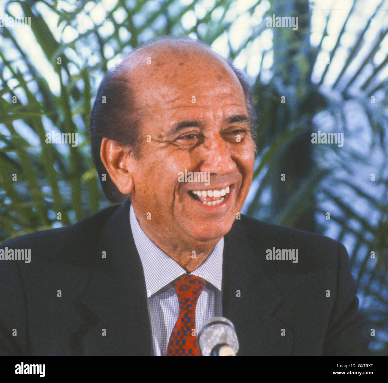 CARACAS, VENEZUELA - President-elect Carlos Andres Perez during news conference on December 5, 1988. Stock Photo