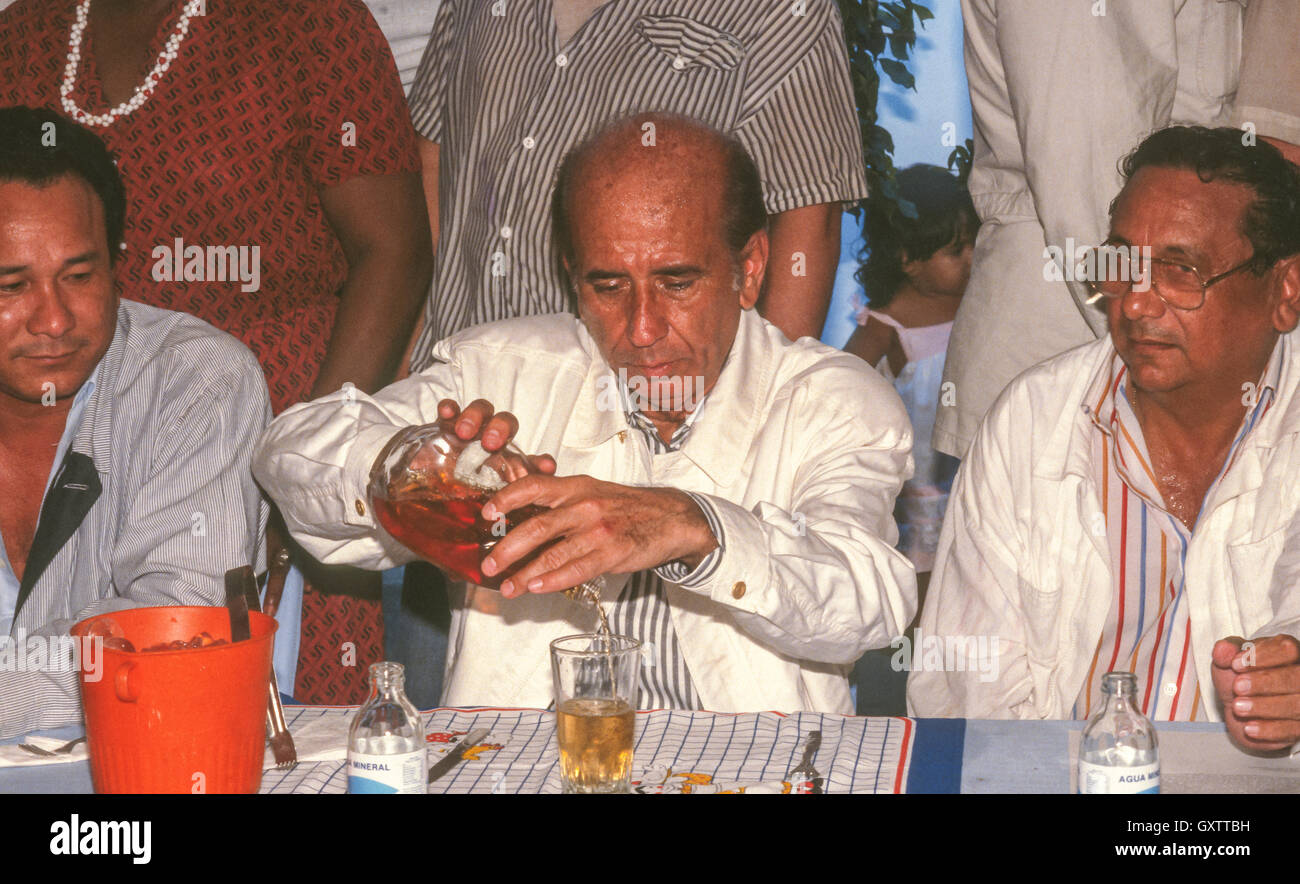 CARACAS, VENEZUELA - Presidential candidate Carlos Andres Perez campaigning. 1988 Stock Photo