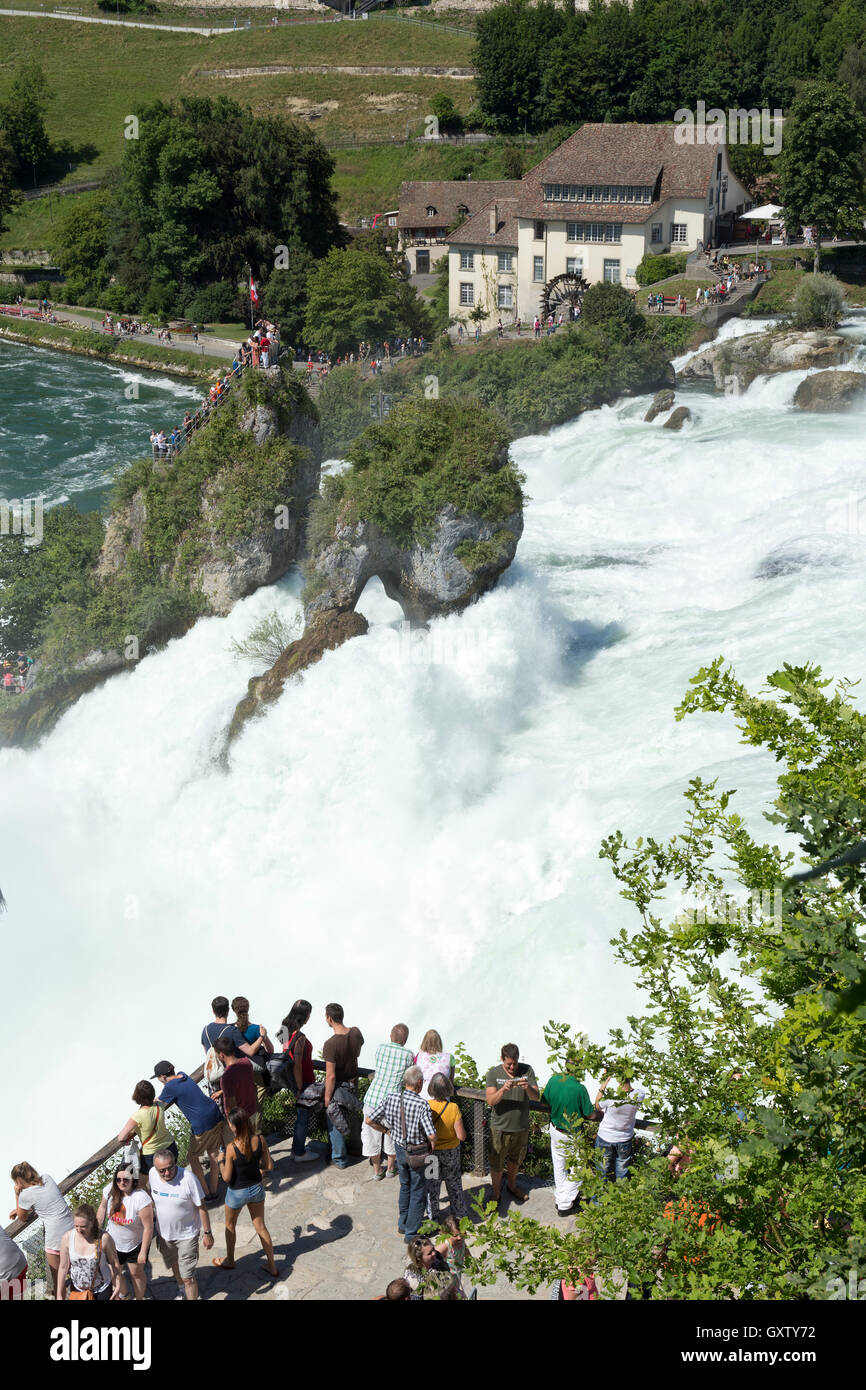 River Rhine Falls near Schaffhausen, Laufen-Uhwiesen, Switzerland Stock Photo