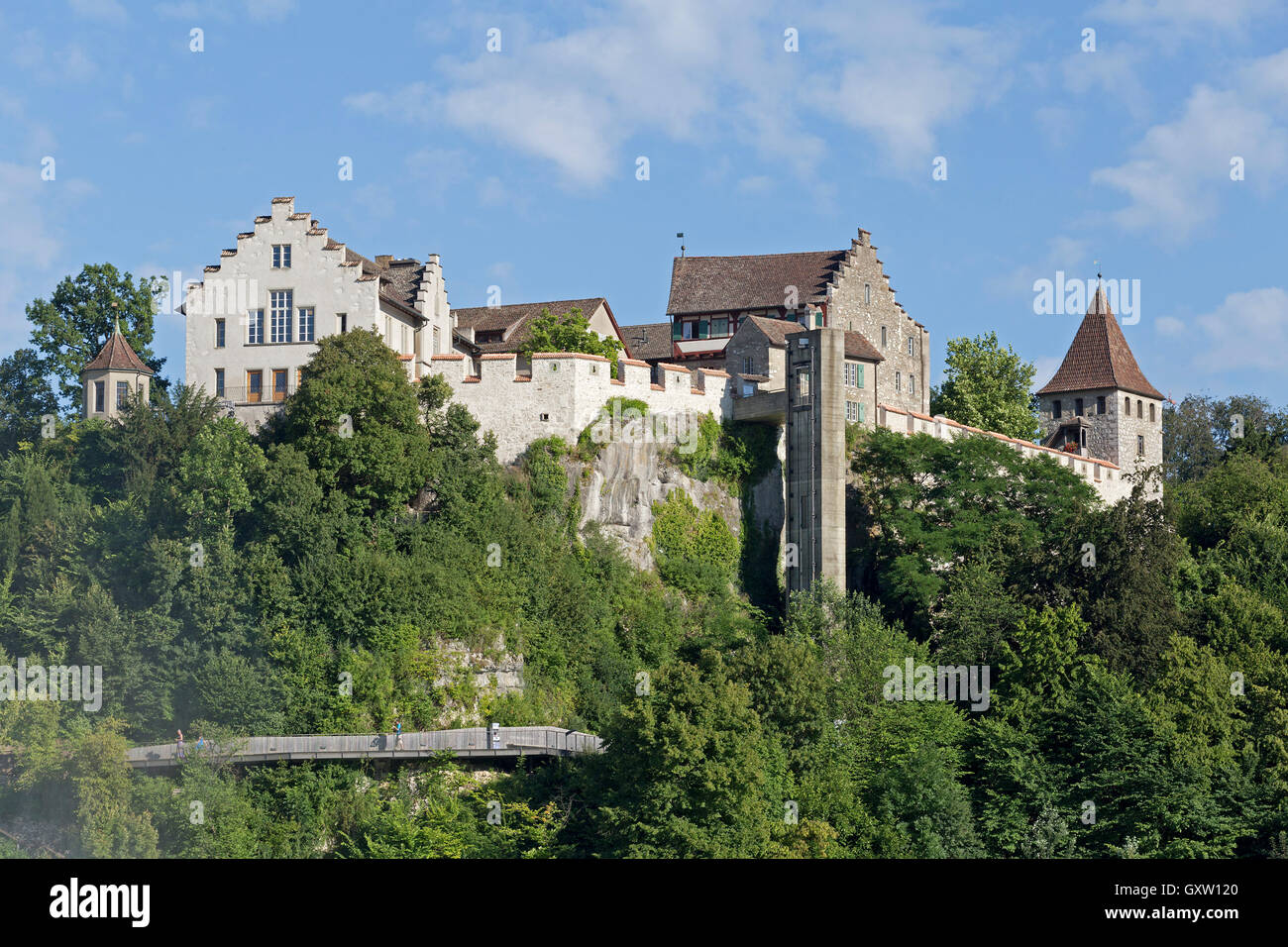 Laufen Castle near Schaffhausen, Neuhausen am Rheinfall, Switzerland Stock Photo
