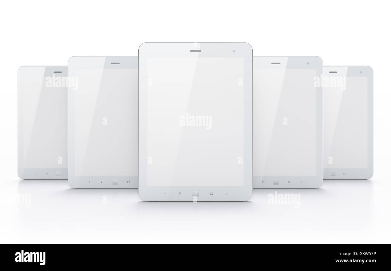 White tablets on white background Stock Photo