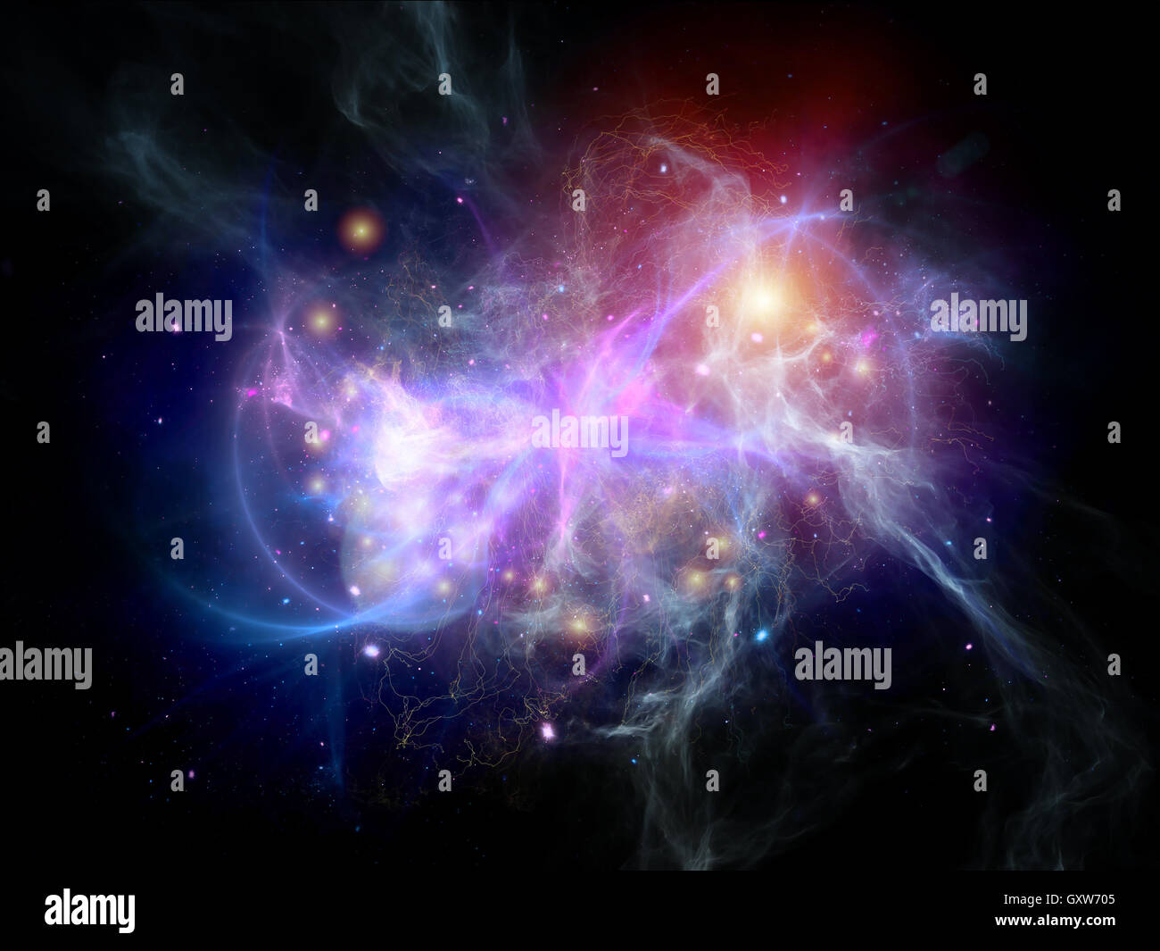 Visualization of Fractal Nebulae Stock Photo