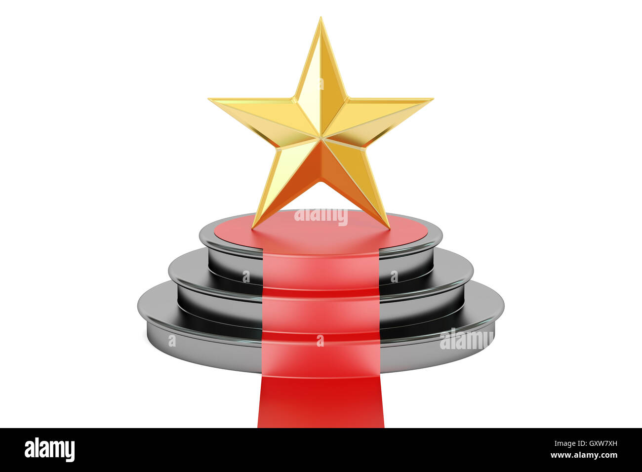 Golden star award, 3D rendering isolated on white background Stock ...
