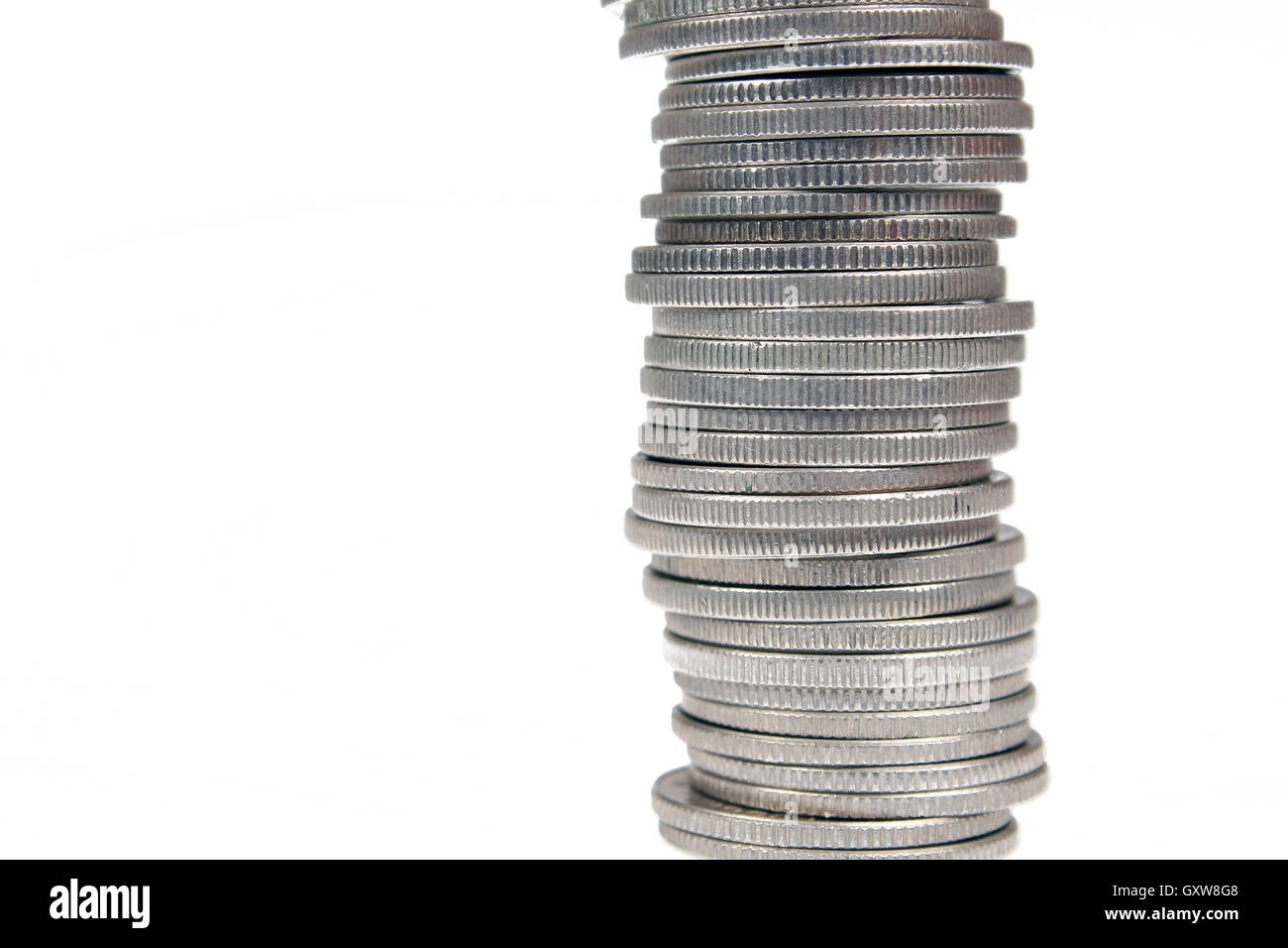 Coin Stack Tower Stacked tower coins silver hi-res stock photography and images - Alamy