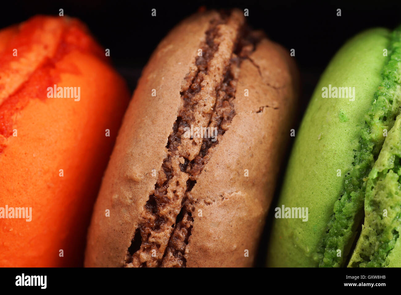 Trio of macaroons Stock Photo - Alamy