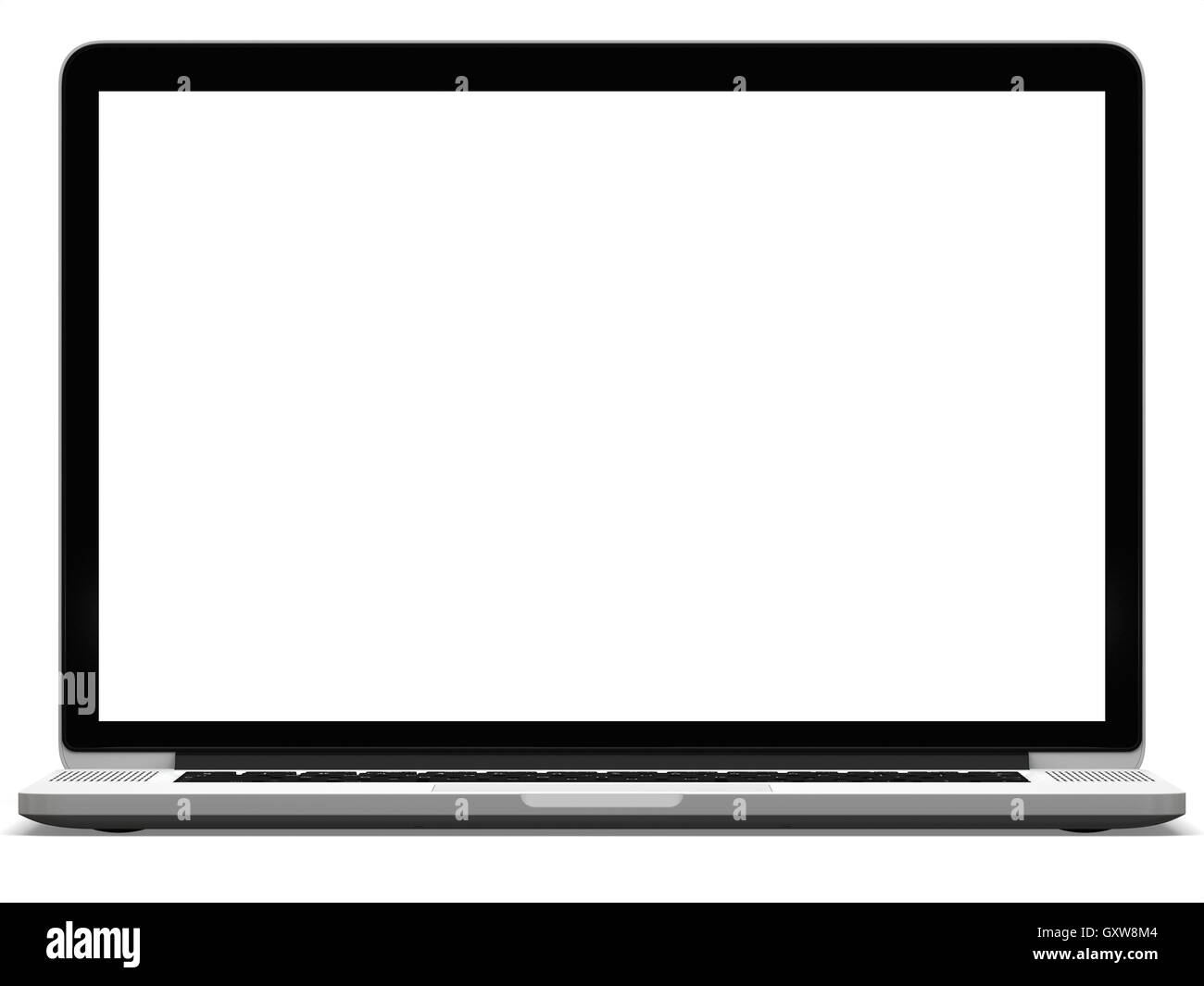 Laptop with white screen Stock Photo Alamy