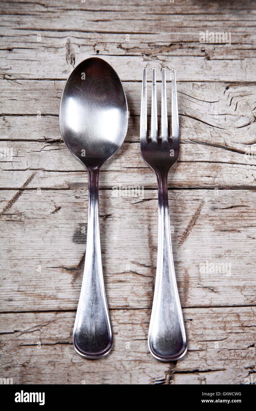 vintage spoon and fork Stock Photo Alamy