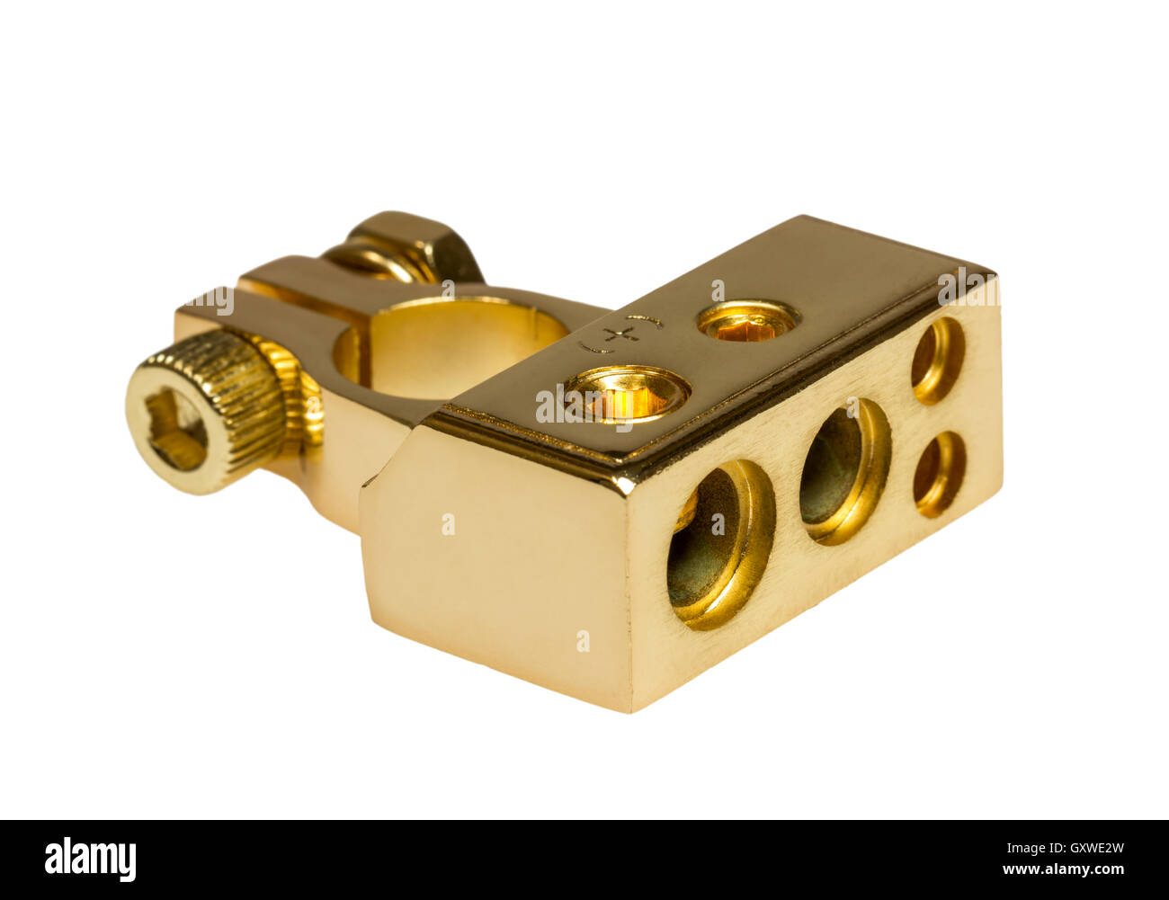 Positive contact terminal CAR battery Stock Photo Alamy