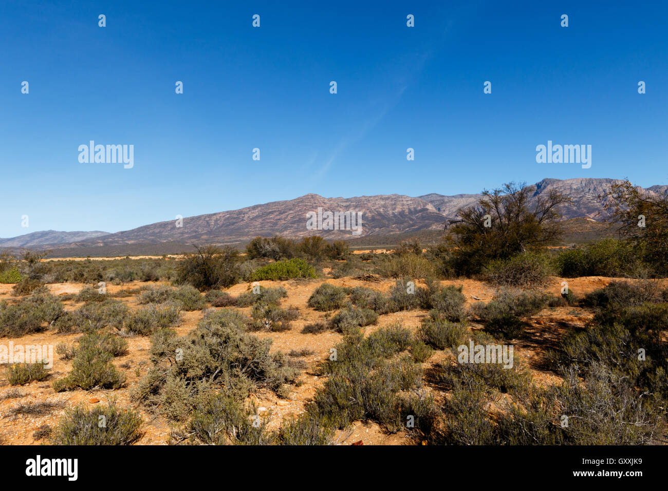 Dry Landscape - South Africa's geography. South Africa occupies the southern tip of Africa, its long coastline stretching more t Stock Photo